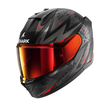 SHARK-D-SKWAL3-BLAST-R-MAT-HE0921-KAR-Nero-Rosso-Opaco-Fronte