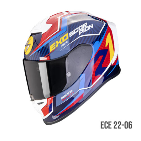 SCORPION-EXO-R1-EVO-AIR-COUP-110-442-328-Blu-Rosso-Giallo-Fronte