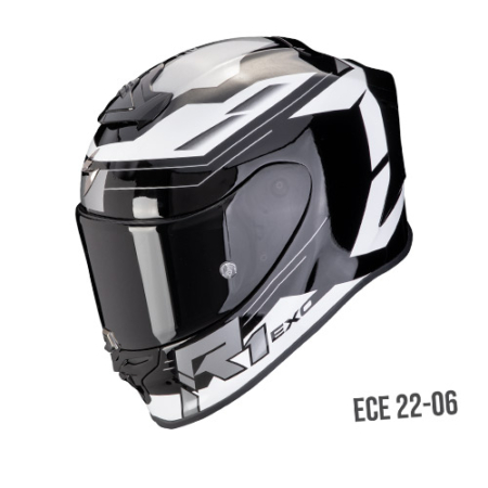 SCORPION-EXO-R1-EVO-AIR-BLAZE-110-441-55-Nero-Bianco-Fronte