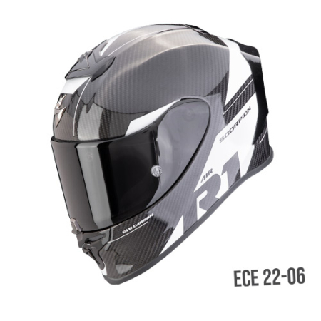 SCORPION-EXO-R1-EVO-CARBON-AIR-RALLY-110-434-55-Nero-Bianco-Fronte