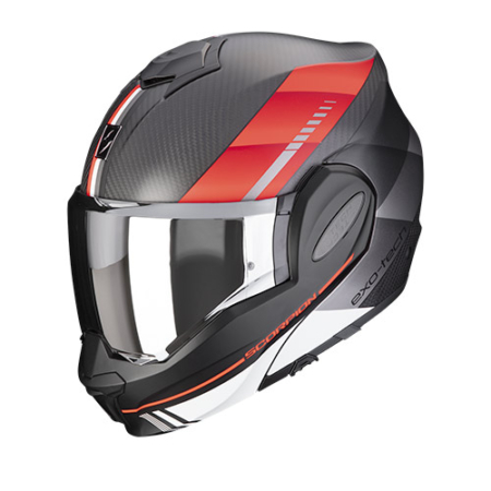 SCORPION-EXO-TECH-EVO-CARBON-GENUS-118-404-24-Nero-Opaco-Rosso-Fronte