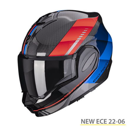 SCORPION-EXO-TECH-EVO-CARBON-GENUS-118-404-296-Nero-Blu-Rosso-Fronte