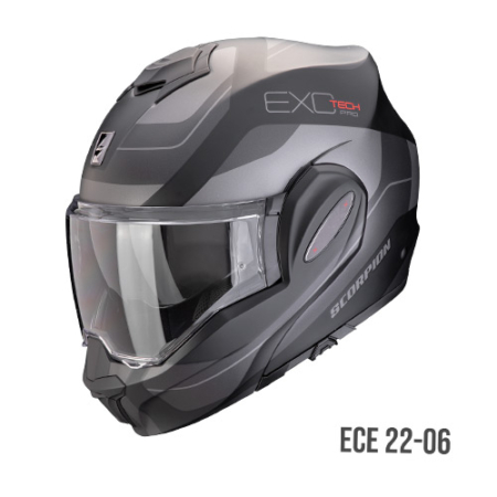 SCORPION-EXO-TECH-EVO-PRO-COMMUTA-119-435-159-Nero-Argento-Opaco-Fronte