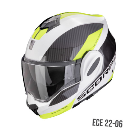SCORPION-EXO-TECH-EVO-TEAM-118-457-338-Bianco-Giallo-Fronte