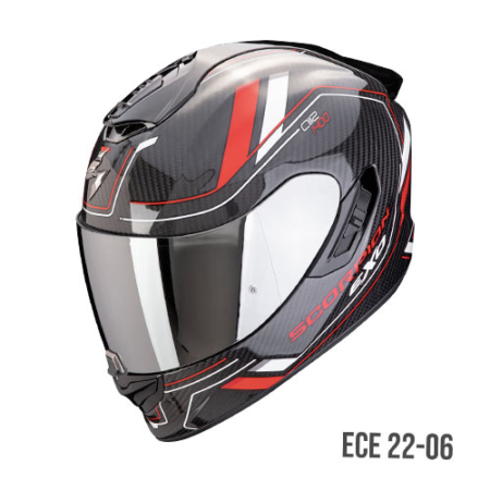 SCORPION-EXO-1400-EVO-II-CARBON-AIR-Mirage-140-440-101-Nero-Rosso-Bianco-Fronte