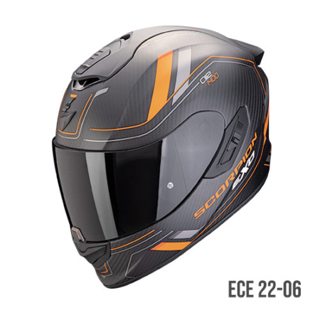 SCORPION-EXO-1400-EVO-II-CARBON-AIR-Mirage-140-440-168-Nero-Arancione-Fronte