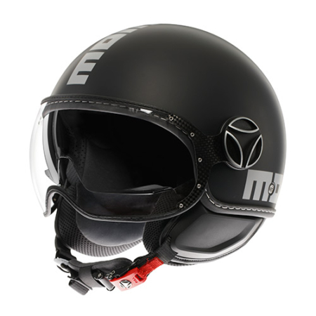 MOMO-FIGHTER-EVO-Nero-Silver-Opaco-Fronte
