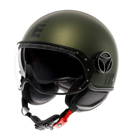 MOMO-FIGHTER-EVO-Verde-Nero-Opaco-Fronte
