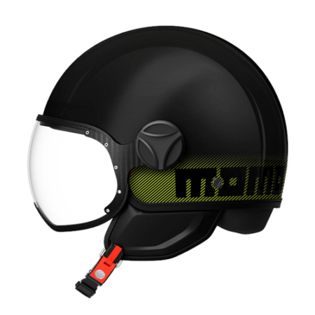 MOMO-FIGHTER-CLS-Stripes-Nero-Giallo-Fluo-Fronte