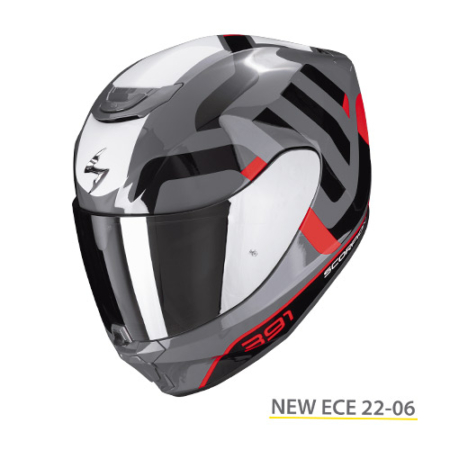 SCORPION-EXO-391-AROK-139-417-313-Grigio-Nero-Rosso-Fronte