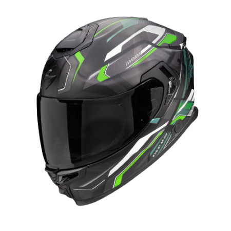 SCORPION-EXO-GT-AIR-AUGUSTA-150-465-341-Nero-Opaco-Grigio-Verde-Fronte
